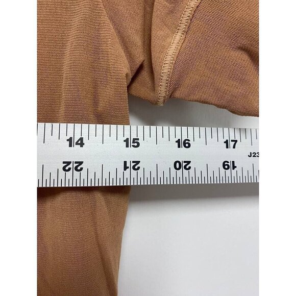 SKIMS Summer Women Mesh Crop Top Cropped T-shirt Brown Size 4X - Picture 3 of 5